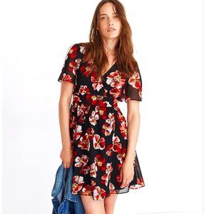 Tulip-Sleeve Mini Dress in French Rose